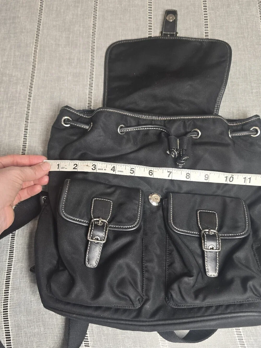 Vintage COACH Black Nylon Leather Trim Backpack Bag 4290